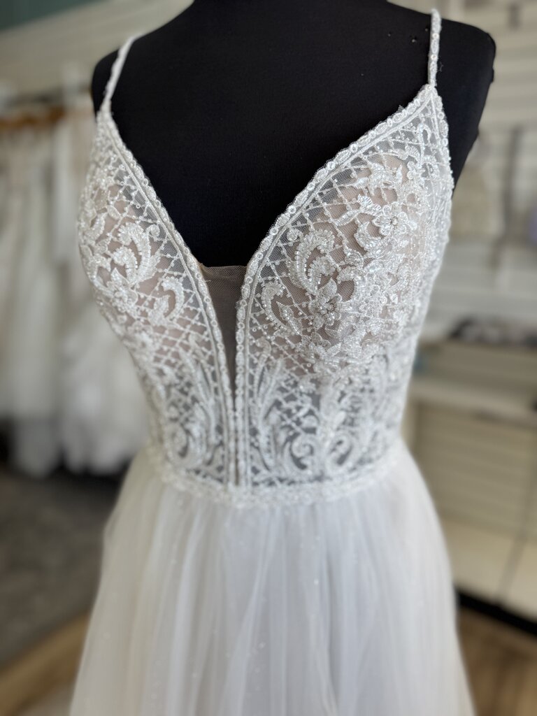 Justin Alexander Glitter Tulle Wedding Dress 6