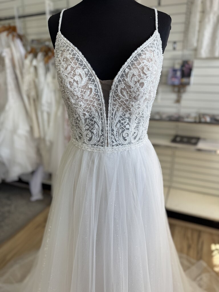 Justin Alexander Glitter Tulle Wedding Dress 6