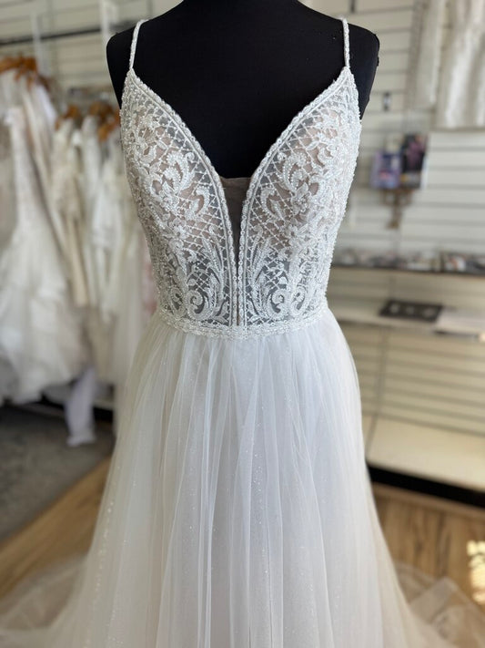 Justin Alexander Glitter Tulle Wedding Dress 6