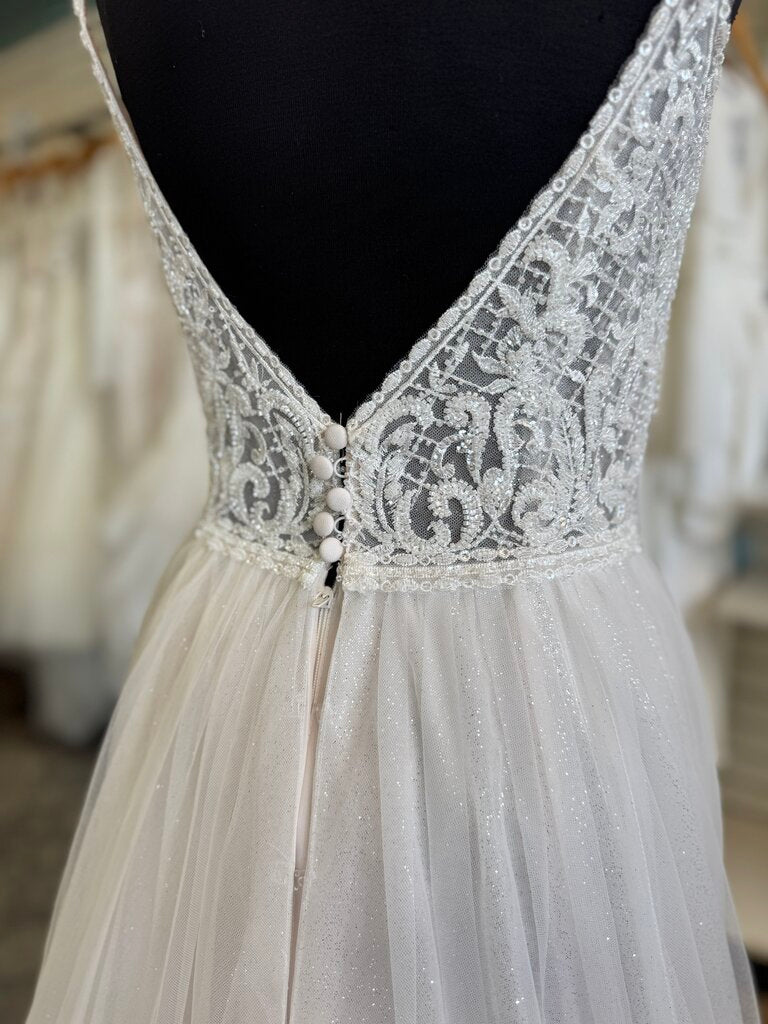 Justin Alexander Glitter Tulle Wedding Dress 6