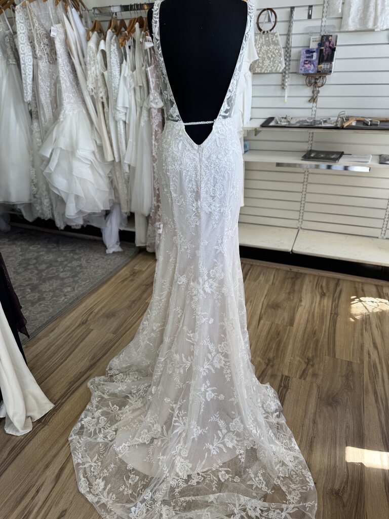 Justin Alexander Sequin Lace Fitted Dress 6