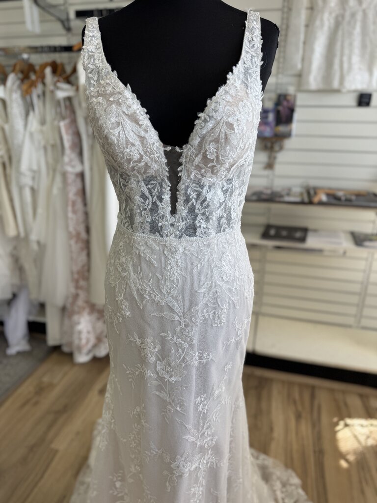 Justin Alexander Sequin Lace Fitted Dress 6