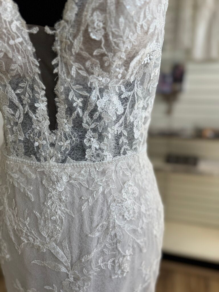 Justin Alexander Sequin Lace Fitted Dress 6