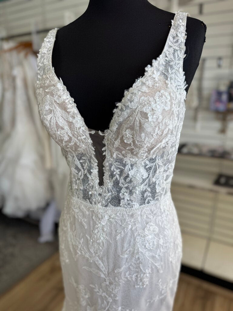 Justin Alexander Sequin Lace Fitted Dress 6