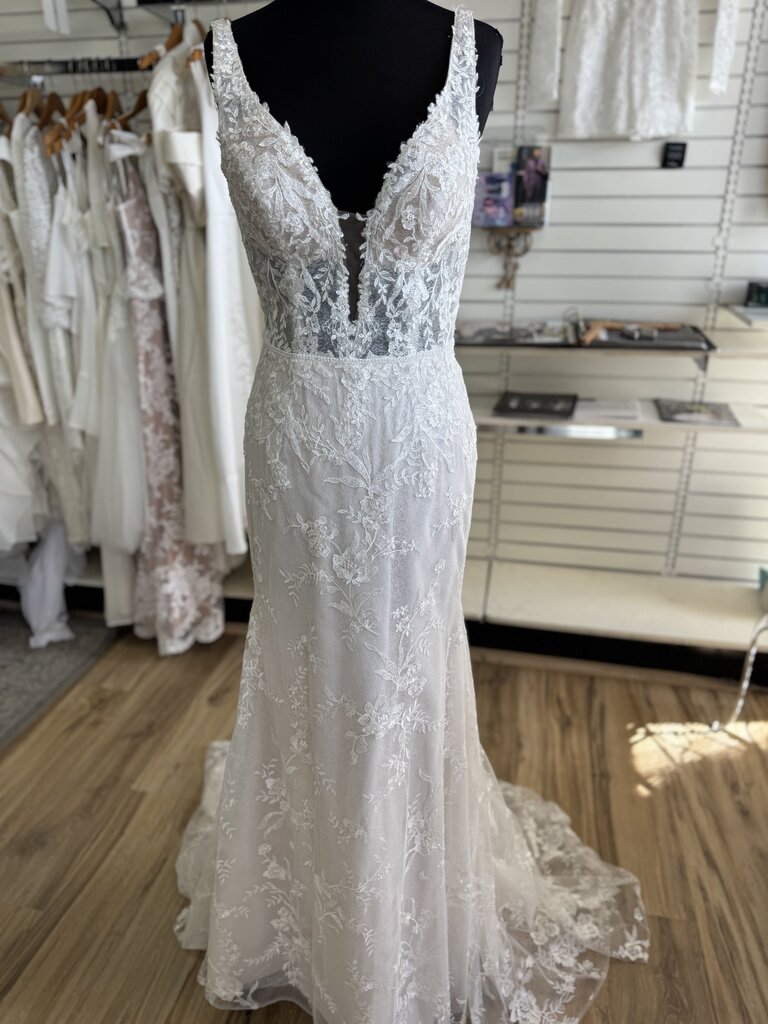 Justin Alexander Sequin Lace Fitted Dress 6