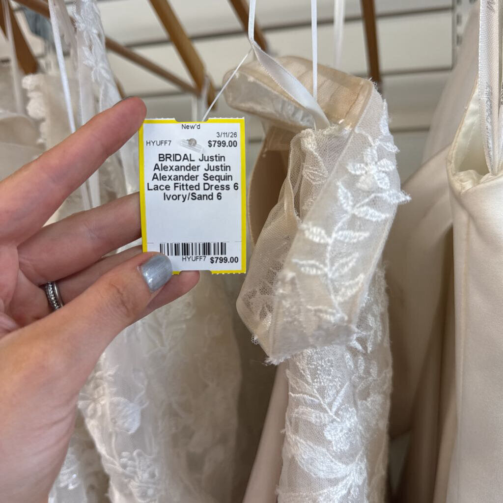 Justin Alexander Sequin Lace Fitted Dress 6