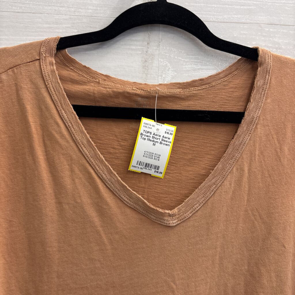 Aerie Brown Short Sleeve Top Medium