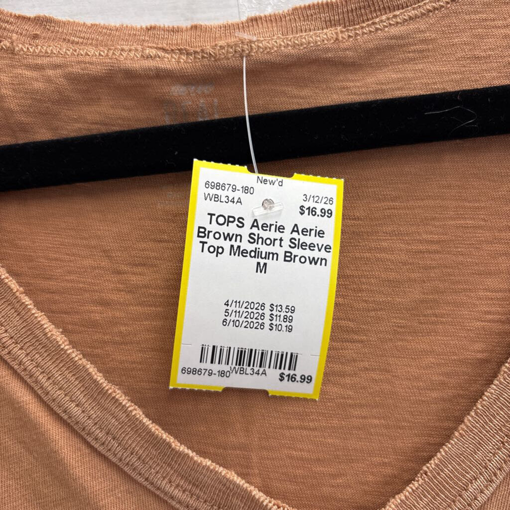 Aerie Brown Short Sleeve Top Medium