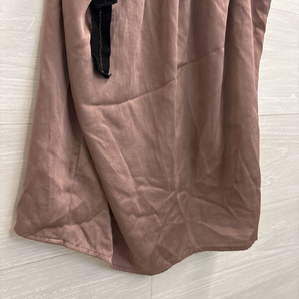 Loft Brown/ Black Trim Silky Tank Top Small