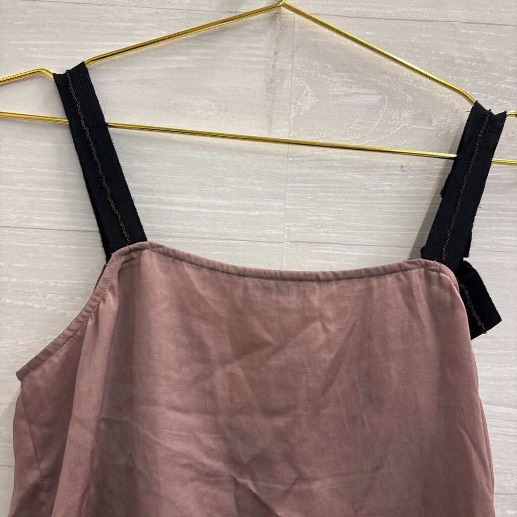 Loft Brown/ Black Trim Silky Tank Top Small