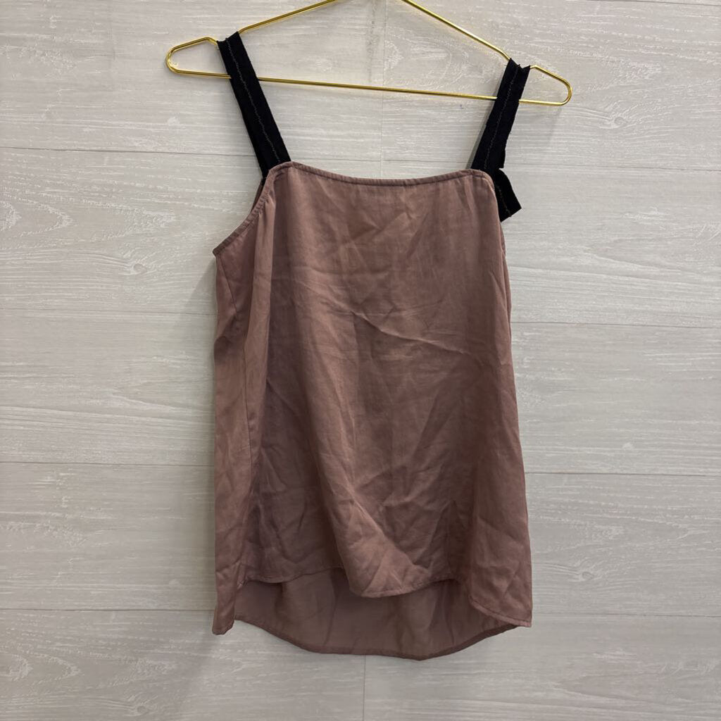 Loft Brown/ Black Trim Silky Tank Top Small