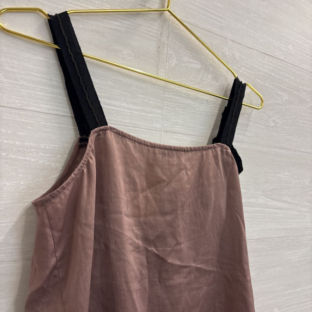 Loft Brown/ Black Trim Silky Tank Top Small