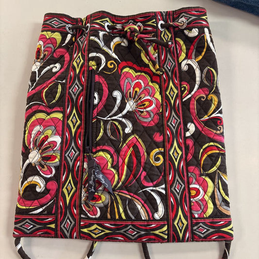 Vera Bradley Brown/ Multi Quilted Print Drawstring Backpack