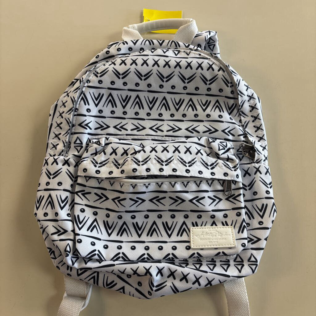 Hot Style White/ Black Print Small Backpack
