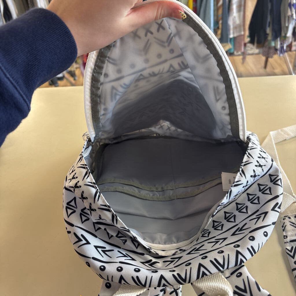 Hot Style White/ Black Print Small Backpack