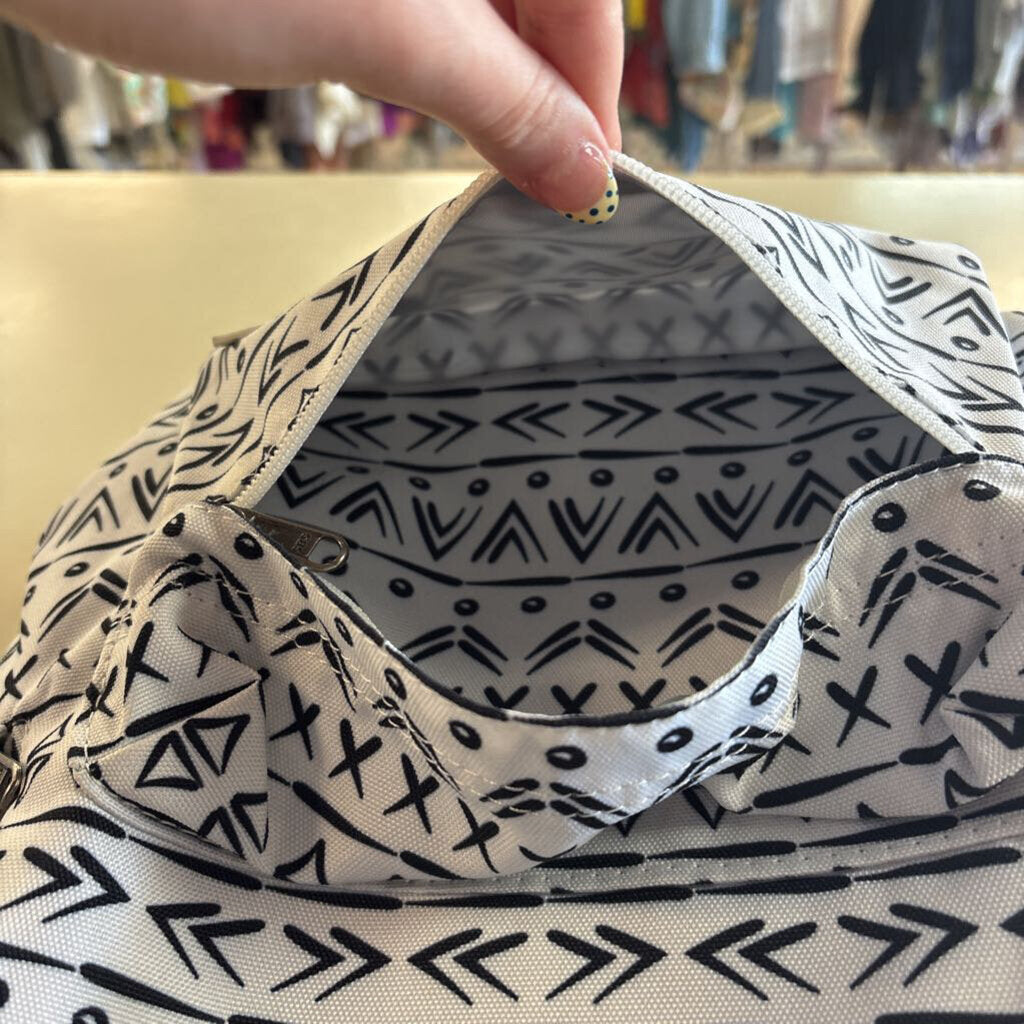 Hot Style White/ Black Print Small Backpack