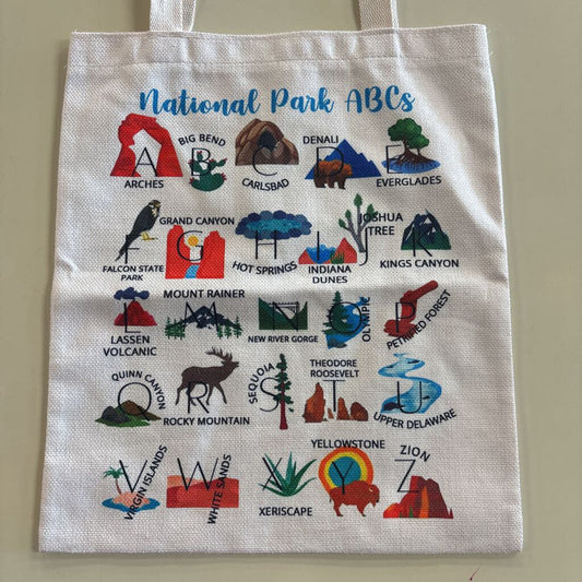 White/ Multi National Park Tote Bag