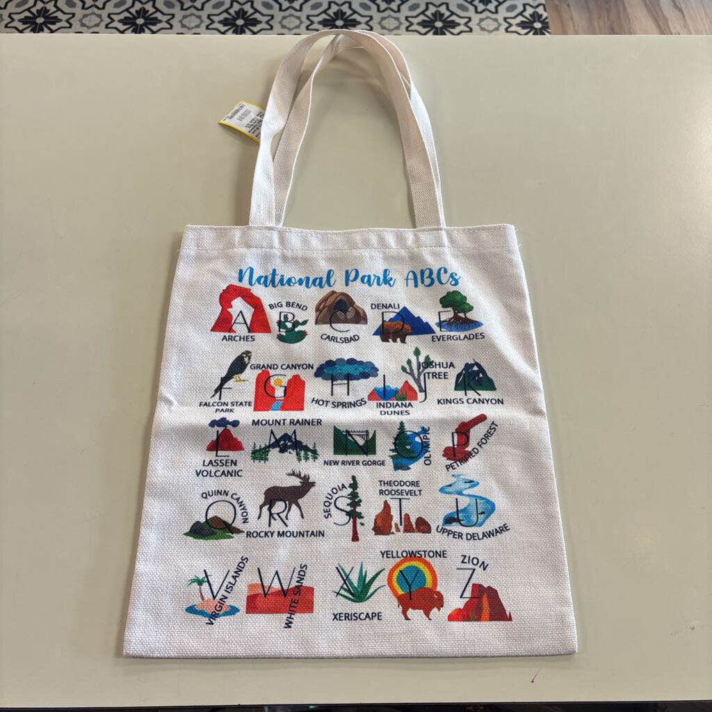 White/ Multi National Park Tote Bag