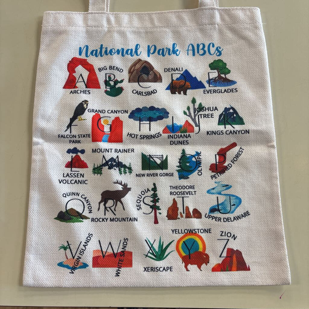 White/ Multi National Park Tote Bag