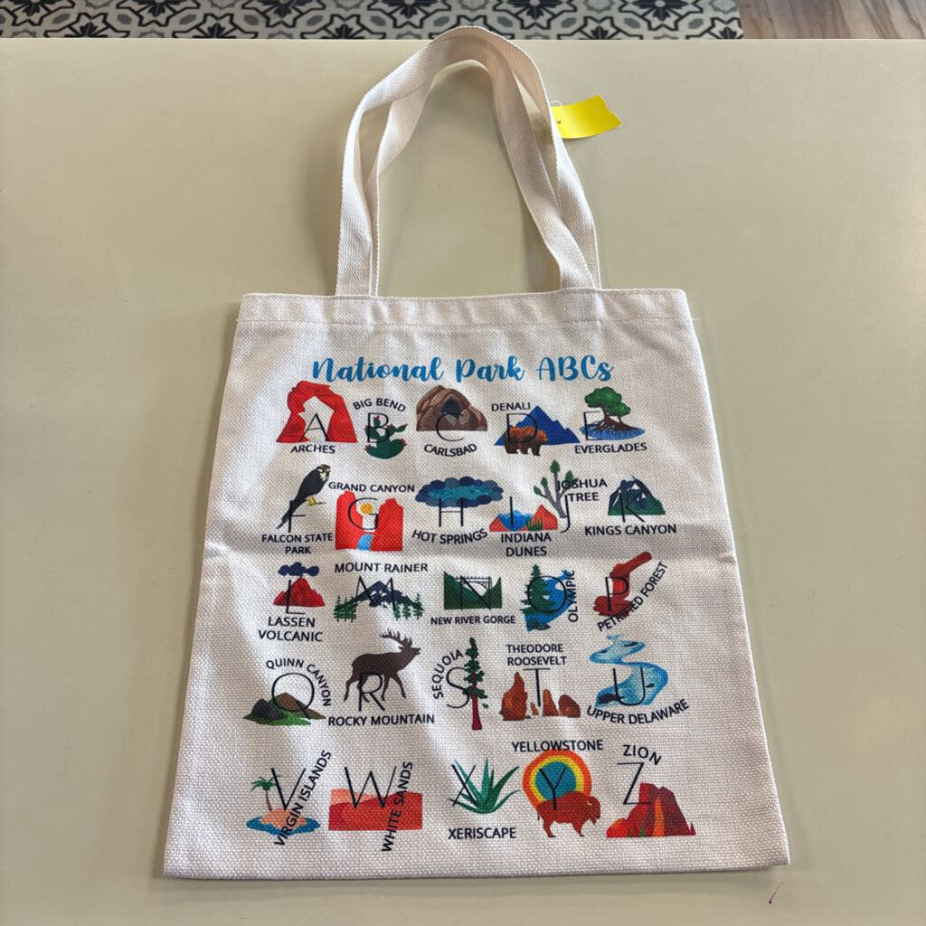 White/ Multi National Park Tote Bag