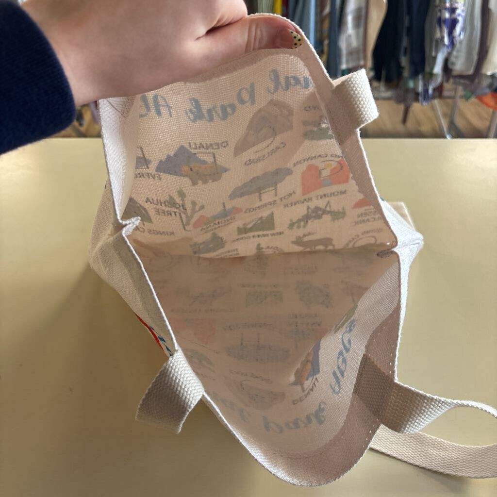 White/ Multi National Park Tote Bag