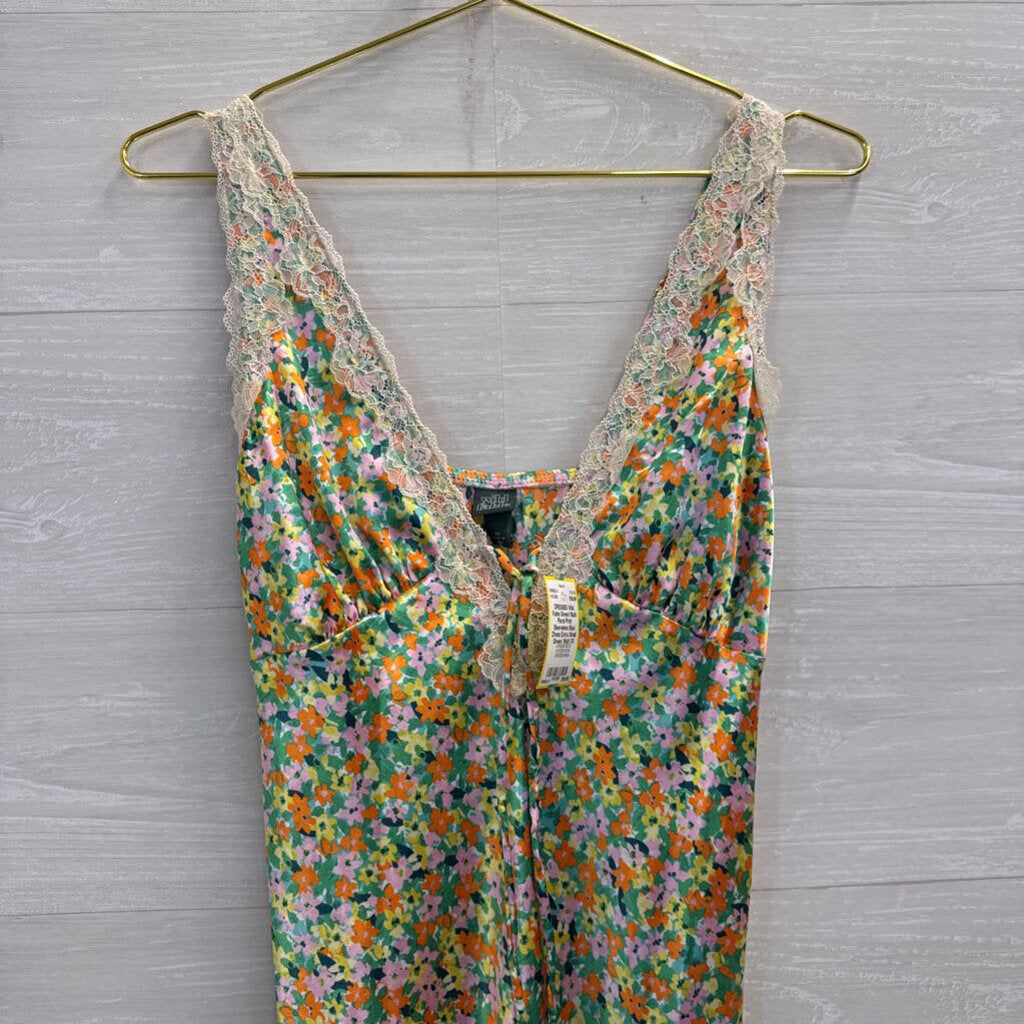 Green/ Multi Floral Print Sleeveless Maxi Dress Extra Small