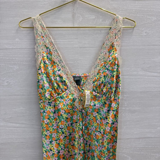 Green/ Multi Floral Print Sleeveless Maxi Dress Extra Small