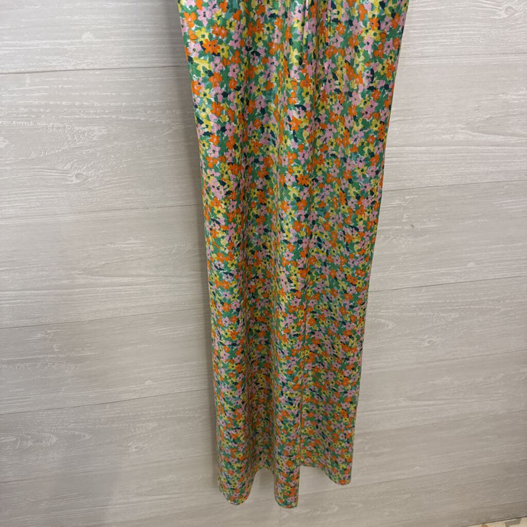 Green/ Multi Floral Print Sleeveless Maxi Dress Extra Small