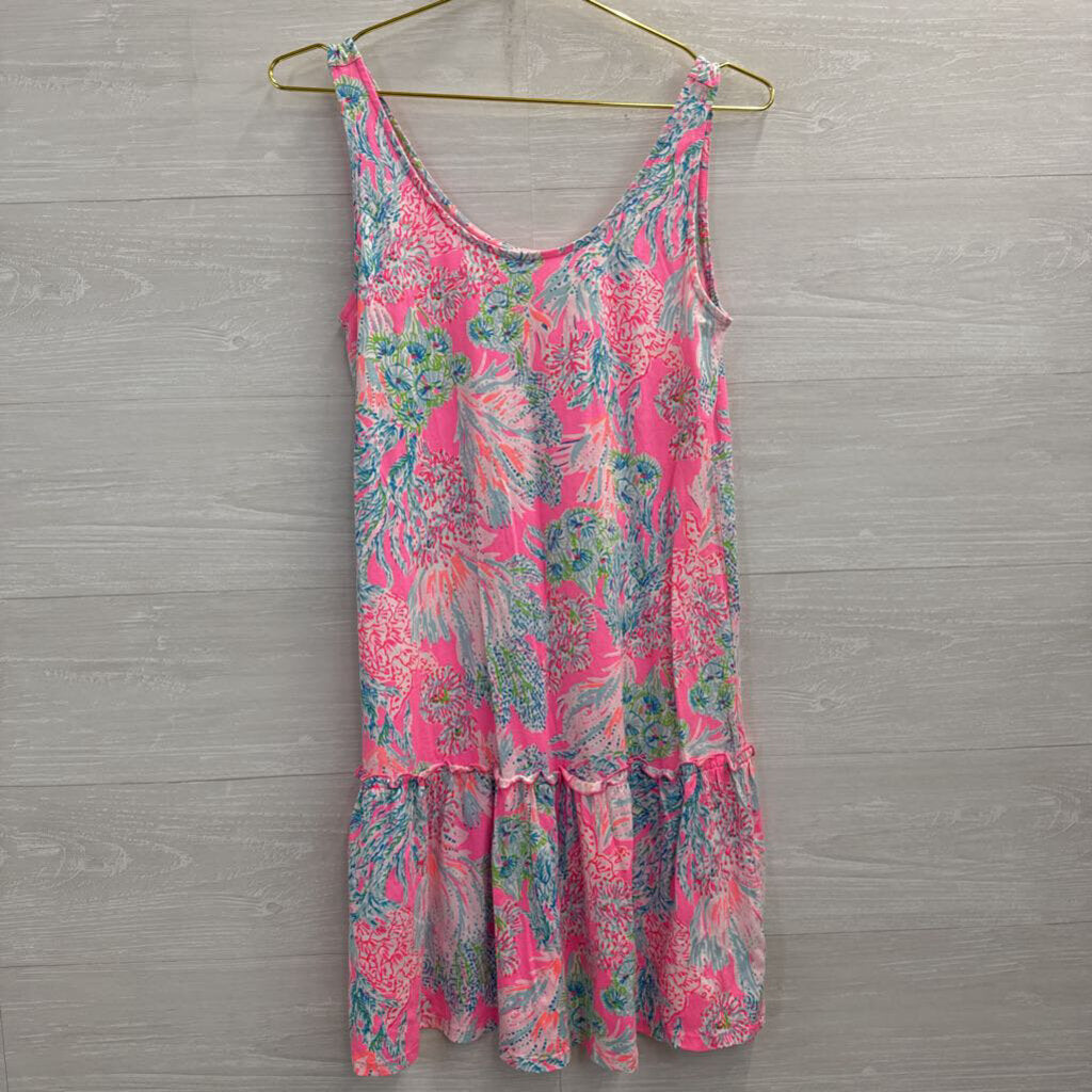 Lilly Pulitzer Pink/ Multi Print Sleeveless Dress Extra Small