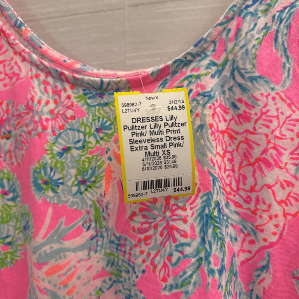 Lilly Pulitzer Pink/ Multi Print Sleeveless Dress Extra Small
