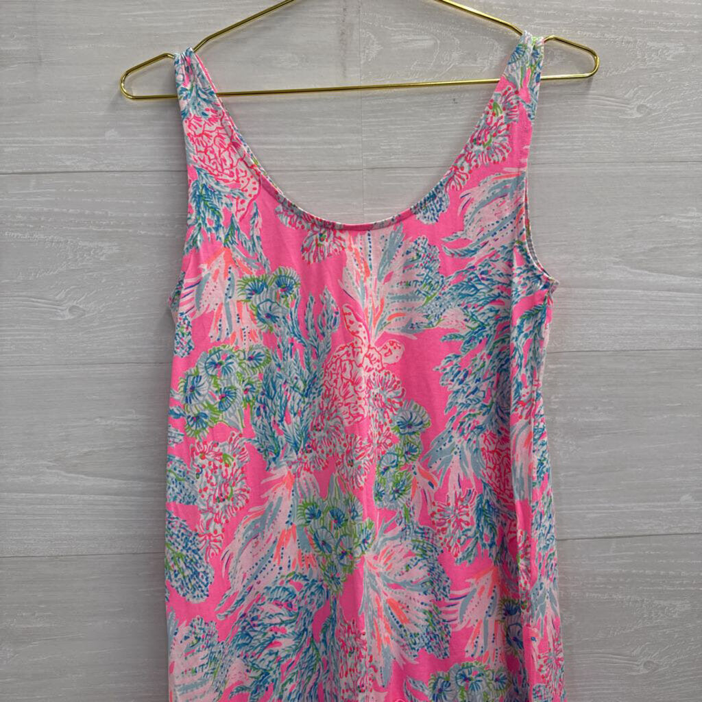 Lilly Pulitzer Pink/ Multi Print Sleeveless Dress Extra Small