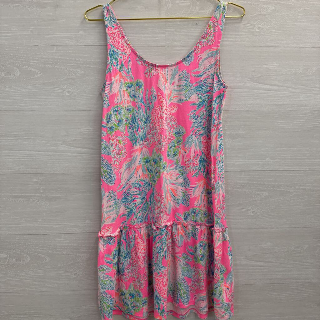 Lilly Pulitzer Pink/ Multi Print Sleeveless Dress Extra Small