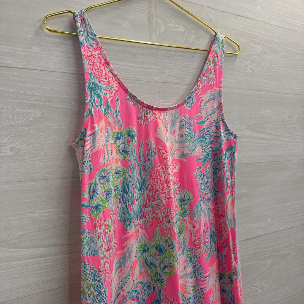 Lilly Pulitzer Pink/ Multi Print Sleeveless Dress Extra Small