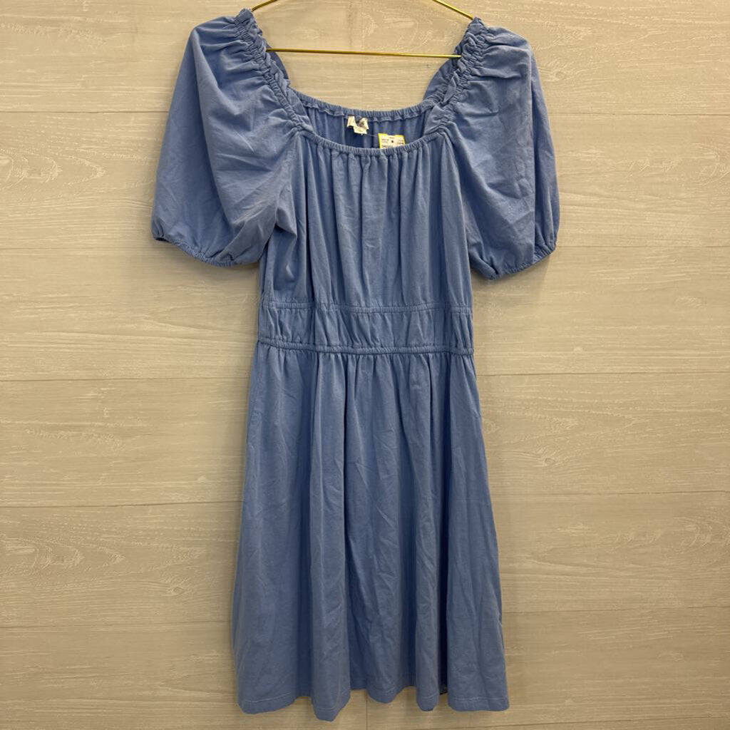 J Crew Blue Short Puff Sleeve Dress Small