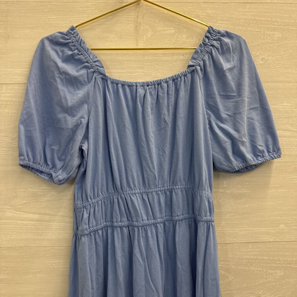 J Crew Blue Short Puff Sleeve Dress Small
