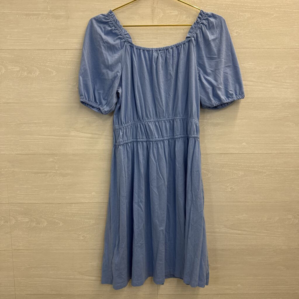 J Crew Blue Short Puff Sleeve Dress Small