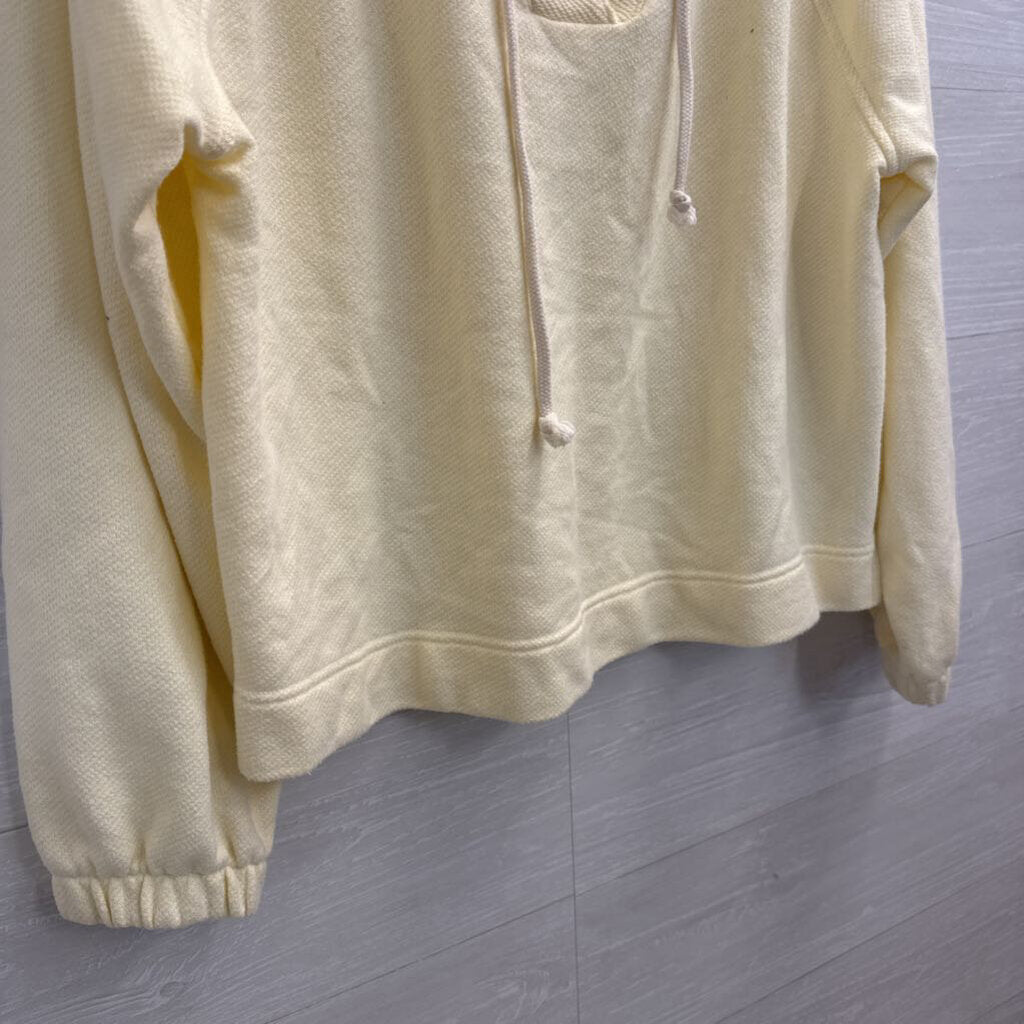 Aerie Yellow Textured Oversized Lace Up Detail Long Sleeve Top Medium