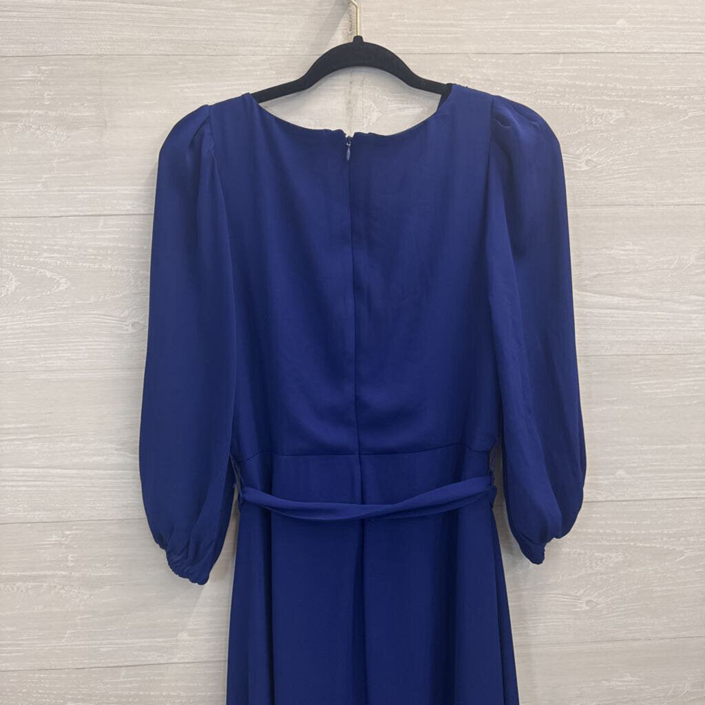 DKNY Royal Blue Long Sleeve Faux Wrap Dress 6