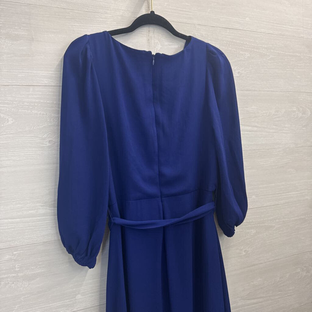DKNY Royal Blue Long Sleeve Faux Wrap Dress 6