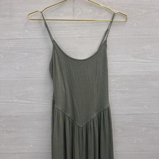 American Eagle Green Ribbed Wide Leg Jumpsuit Medium