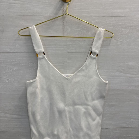 Ecru White Knit Tank Top Extra Large
