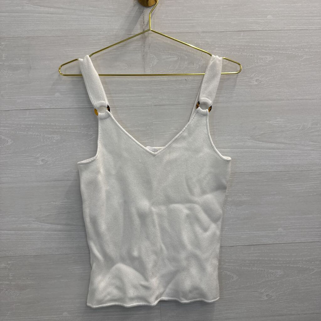 Ecru White Knit Tank Top Extra Large