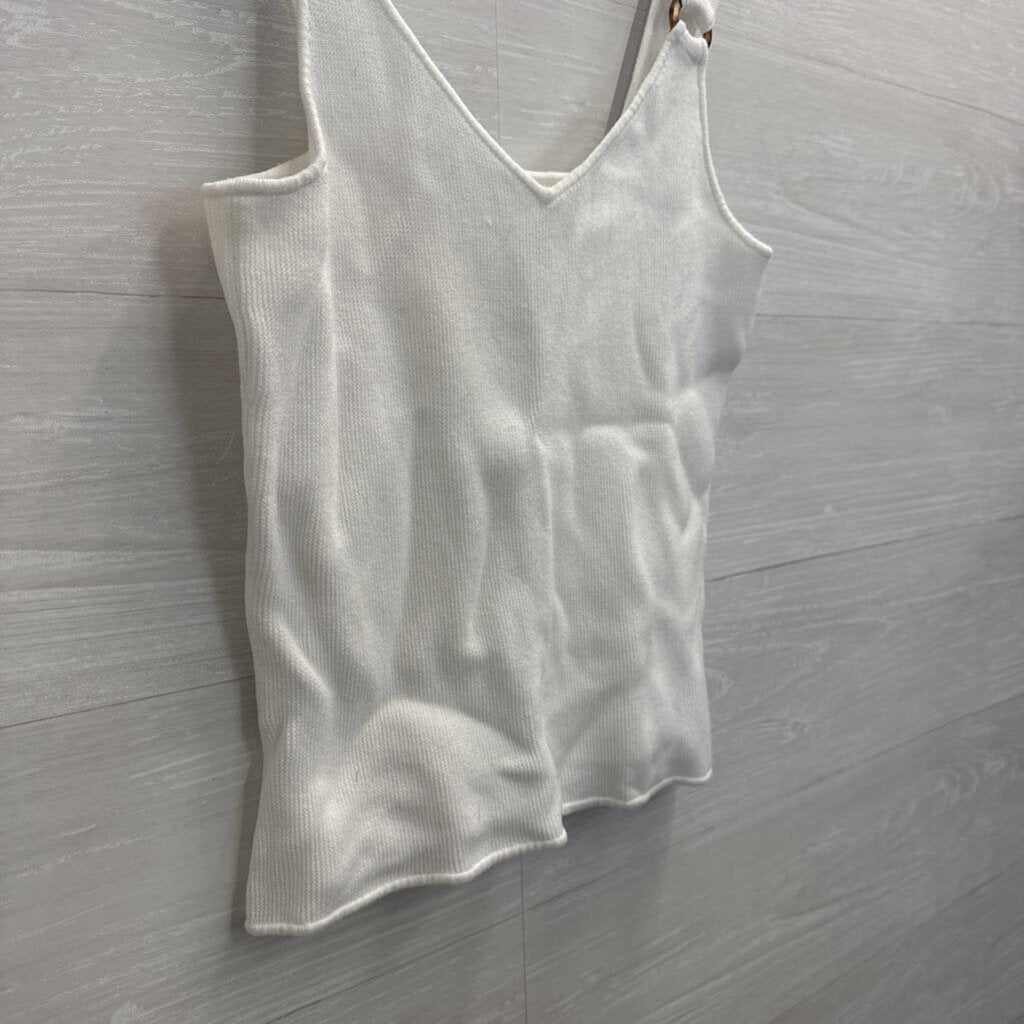 Ecru White Knit Tank Top Extra Large