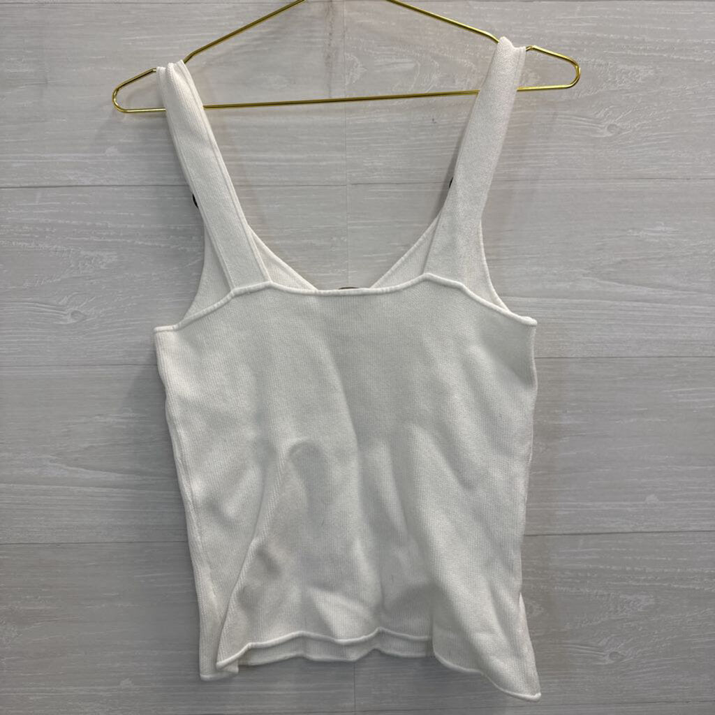 Ecru White Knit Tank Top Extra Large