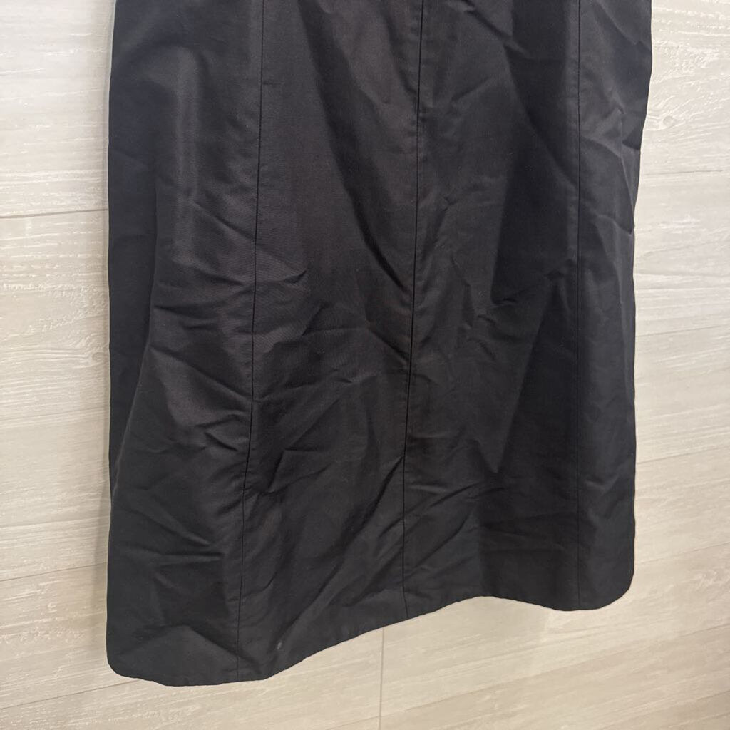 J Crew Black 100% Silk Structured Midi Dress 8