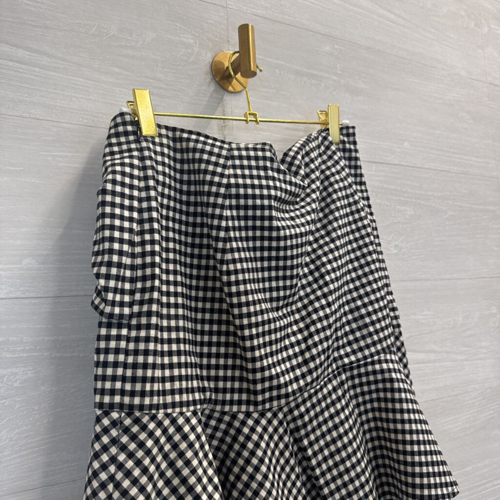 Veronica Beard Black/ White Gingham Skirt 8