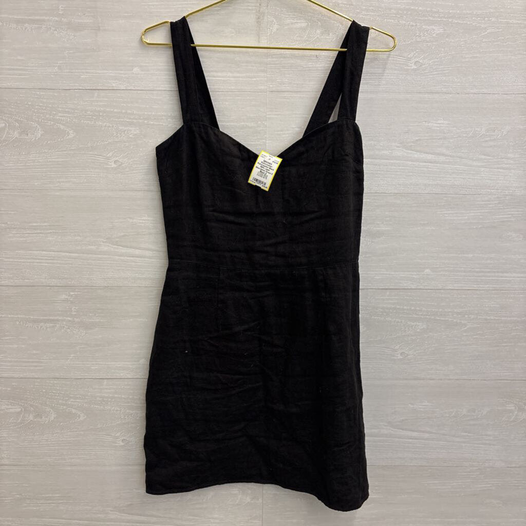 Reformation Black 100% Linen Sleeveless Dress 8