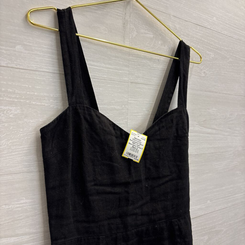 Reformation Black 100% Linen Sleeveless Dress 8