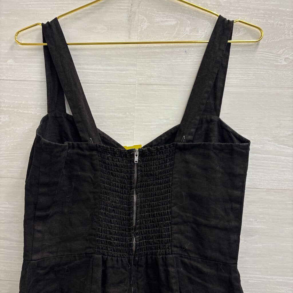 Reformation Black 100% Linen Sleeveless Dress 8