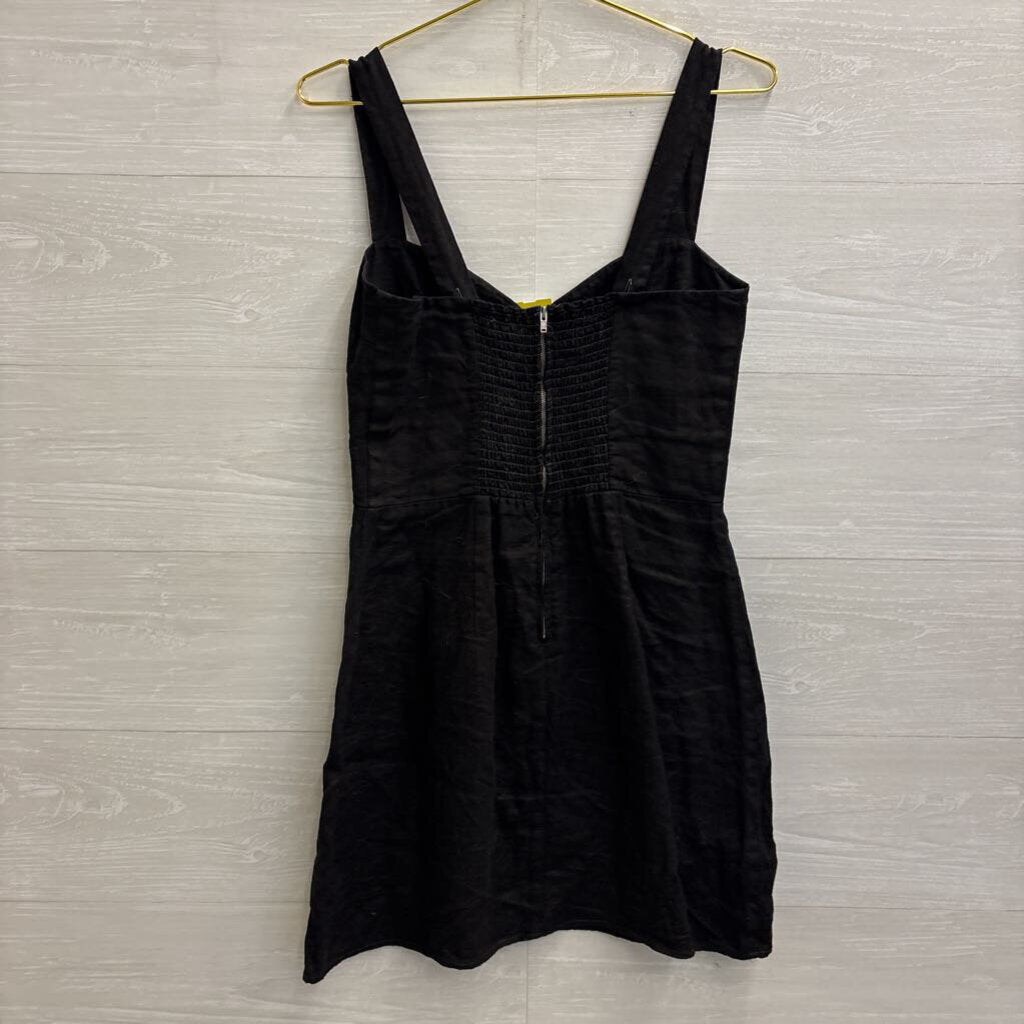 Reformation Black 100% Linen Sleeveless Dress 8